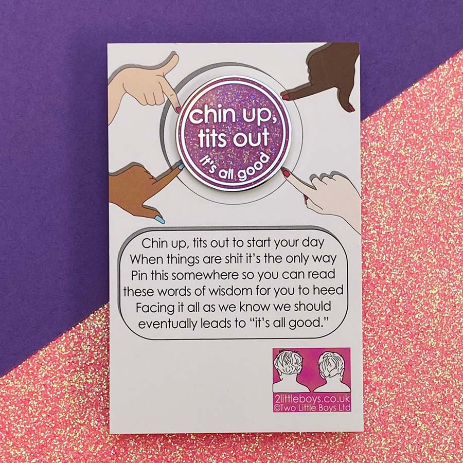 Chin Up Tits Out Enamel Pin