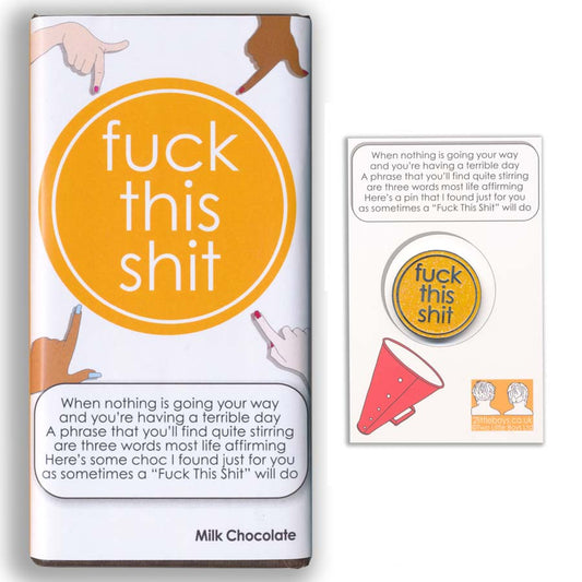 Fuck This Shit Enamel Pin & Chocolate Gift Set