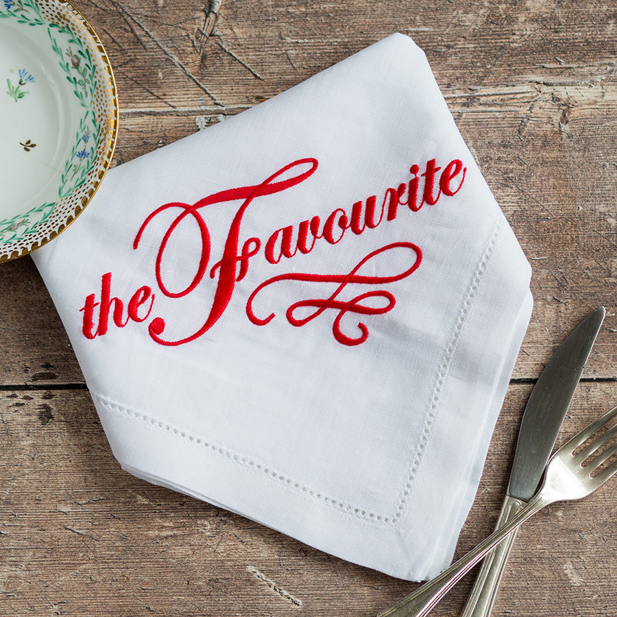 The Favourite Embroidered French Linen Napkin