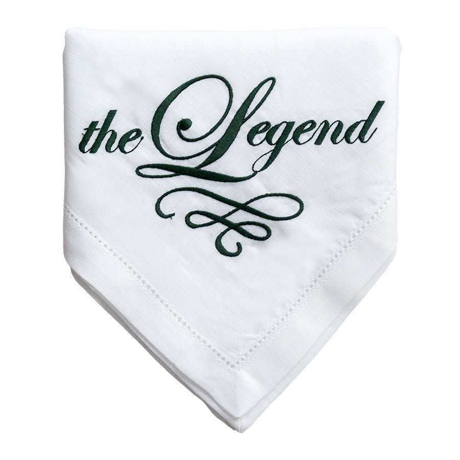 The Legend Embroidered French Linen Napkin