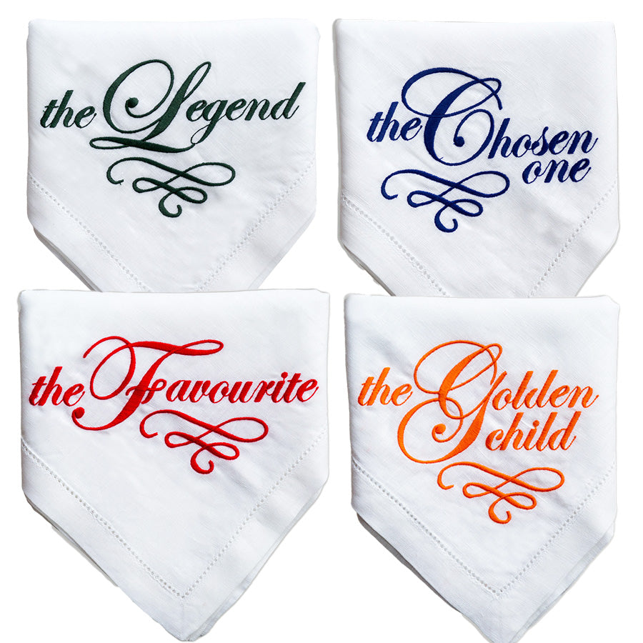 Set of Four Embroidered Napkins