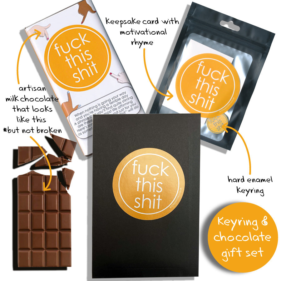 Fuck This Shit Keyring & Chocolate Gift Set