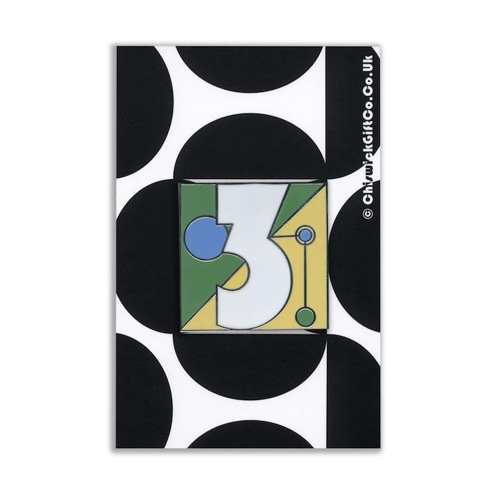 Number 3 Enamel Pin
