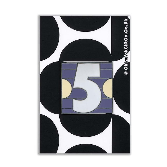Number 5 Enamel Pin