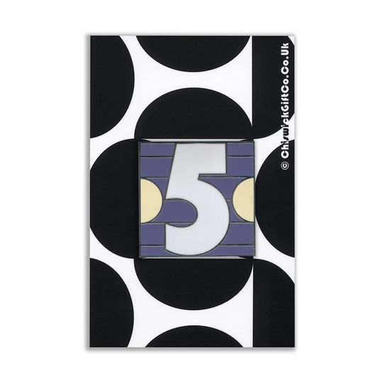 Number 5 Enamel Pin