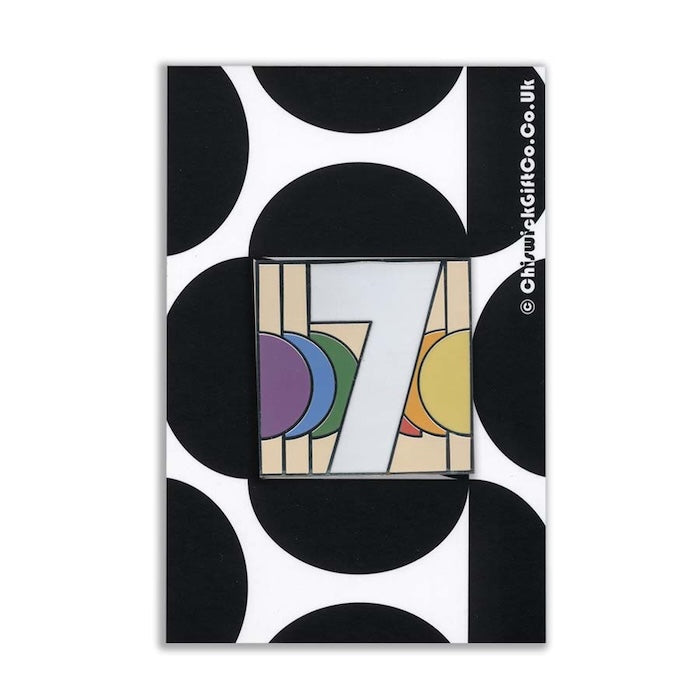 Number 7 Enamel Pin