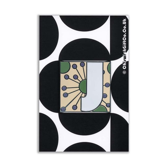 Initial J Enamel Pin