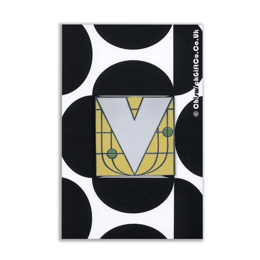 Initial V Enamel Pin
