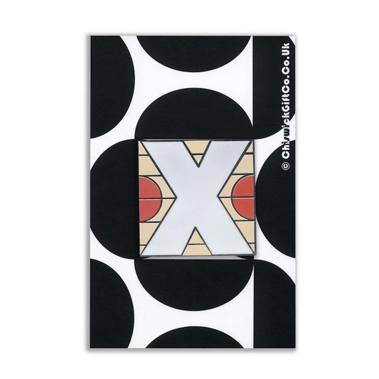 Initial X Enamel Pin