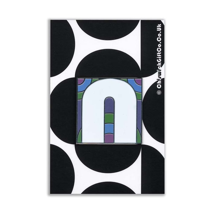 Initial N Enamel Pin