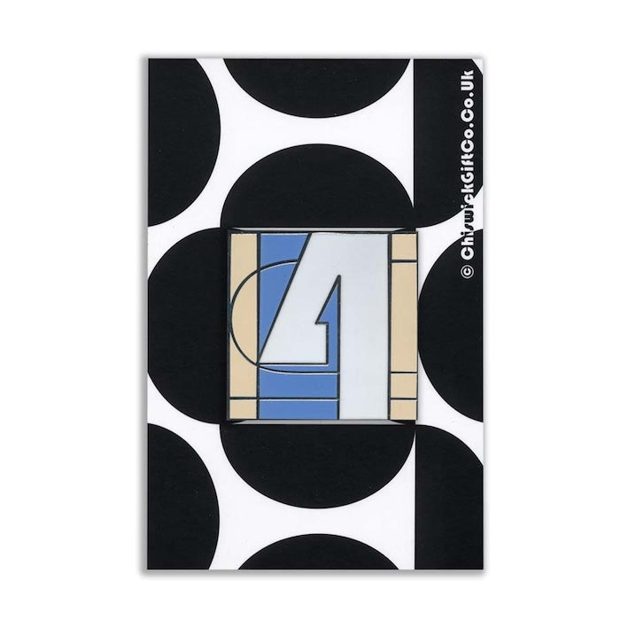 Number 4 Enamel Pin