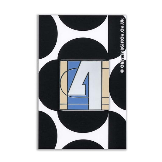 Number 4 Enamel Pin