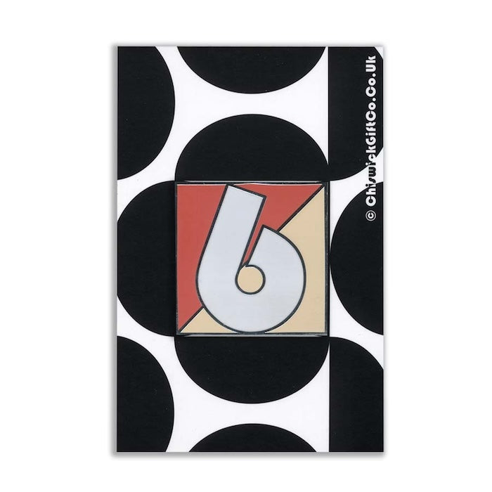 Number 6 Enamel Pin
