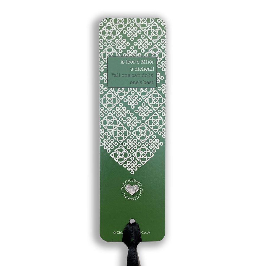 Irish Bookmark - is leor ó Mhór a dícheall - All One Can Do is One's Best