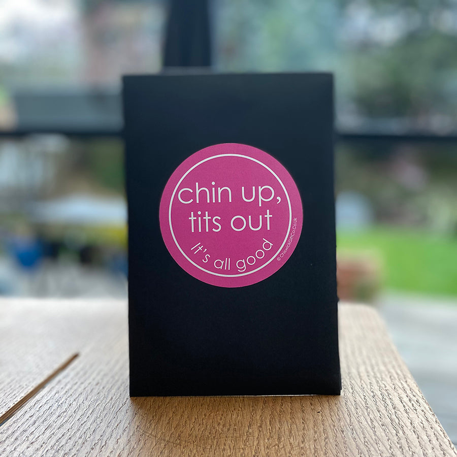 Chin Up Tits Out Enamel Pin & Chocolate Gift Set