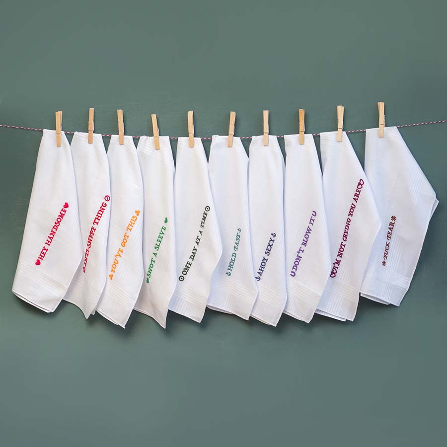 Don't Blow It - Funny Large Embroidered Cotton Handkerchief