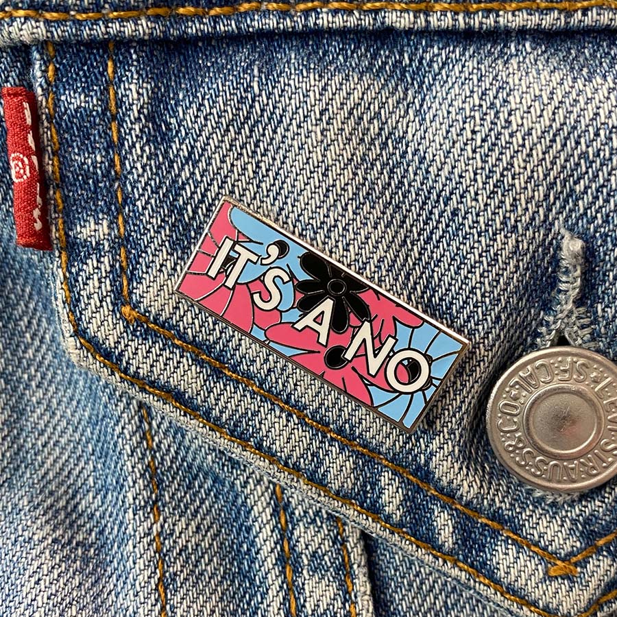 It's A No - Angry Flowers Enamel Pin