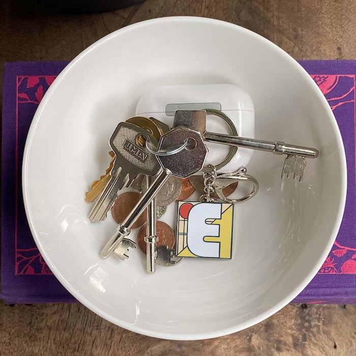 Initial E Keyring/Bag Charm