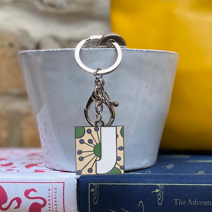 Initial J Keyring/Bag Charm