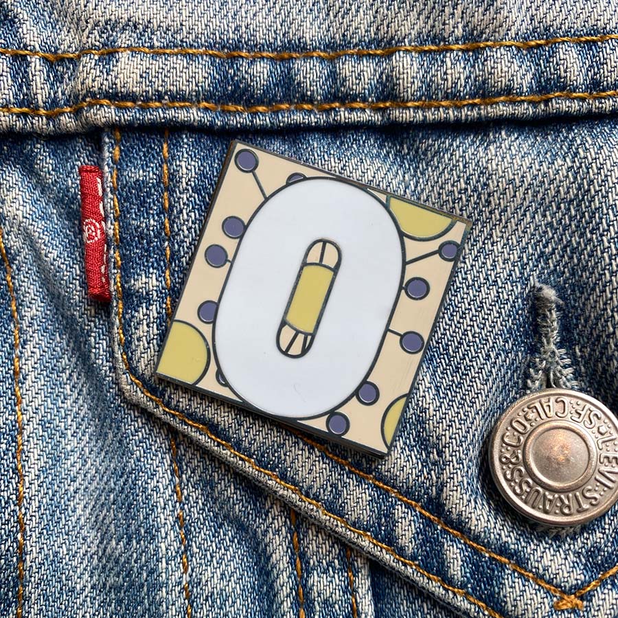 Number 0 Enamel Pin