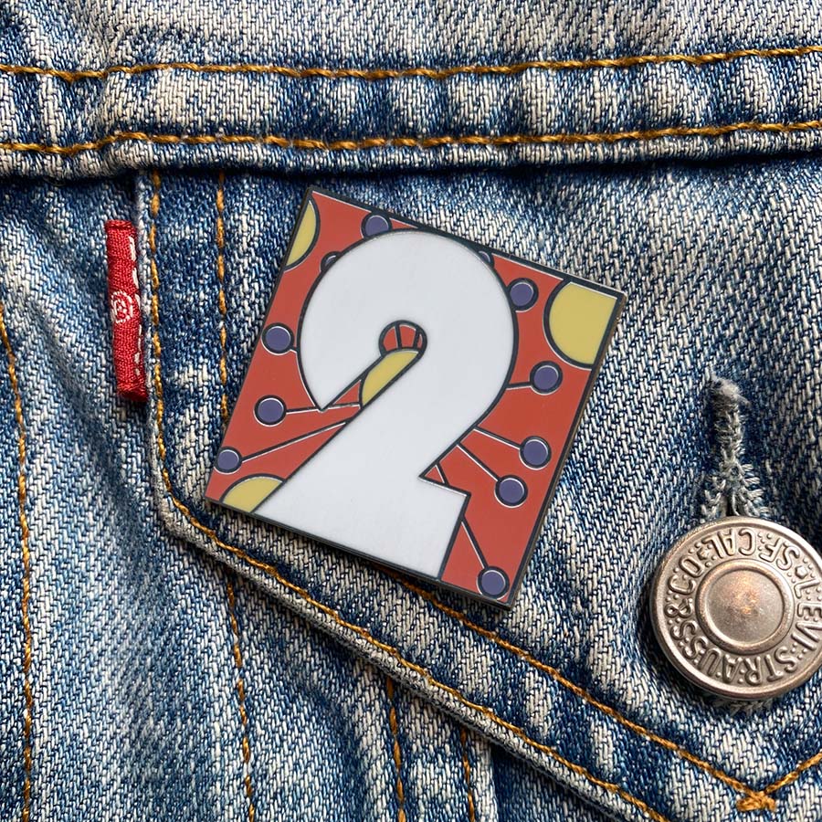 Number 2 Enamel Pin