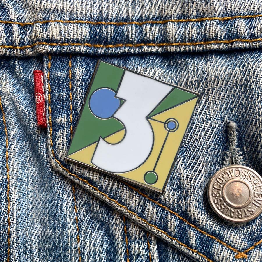 Number 3 Enamel Pin