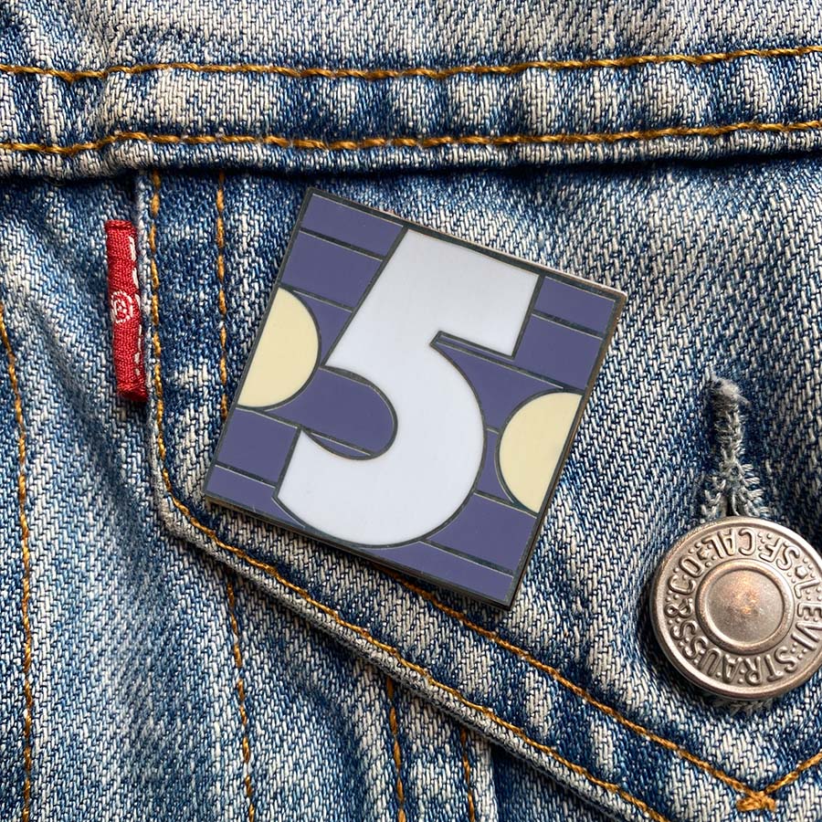 Number 5 Enamel Pin