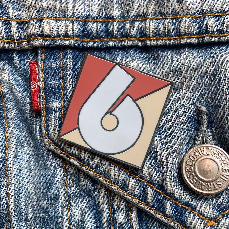 Number 6 Enamel Pin