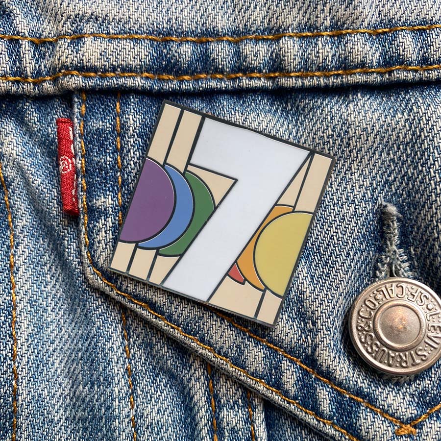 Number 7 Enamel Pin