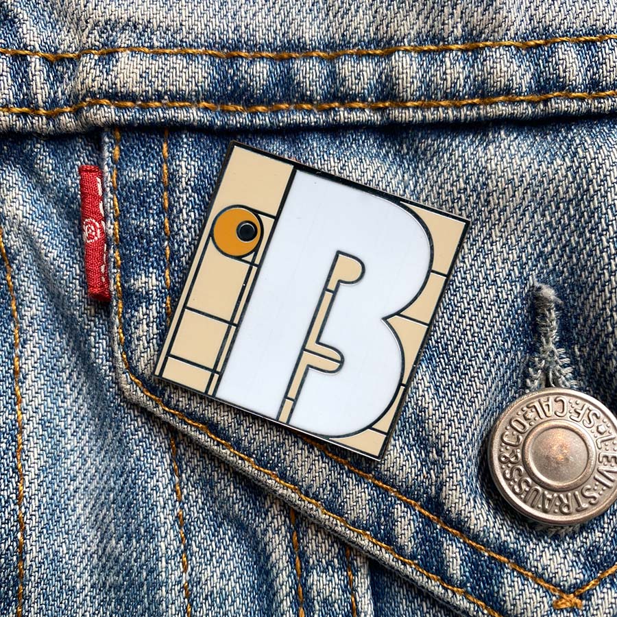 Initial B Enamel Pin