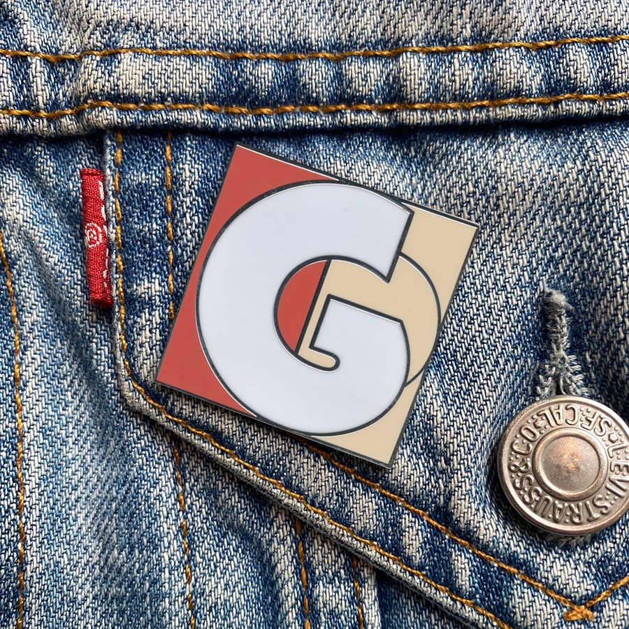 Initial G Enamel Pin