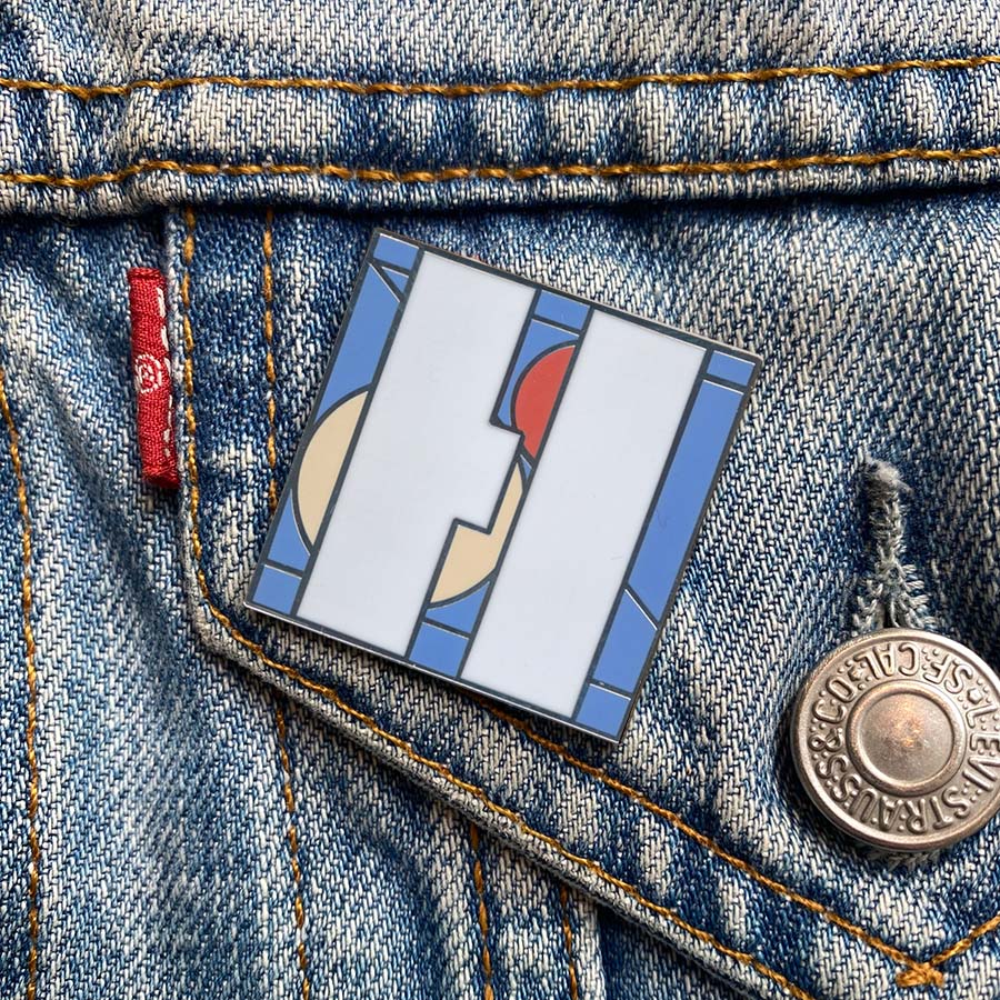 Initial H Enamel Pin