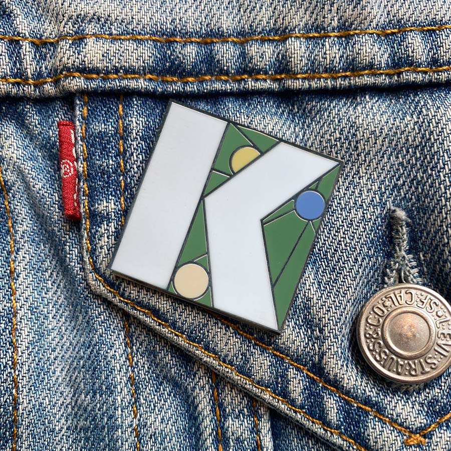 Initial K Enamel Pin
