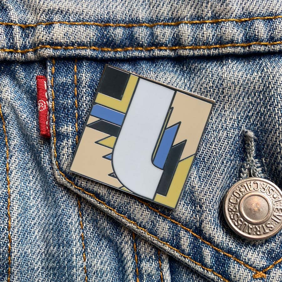 Initial L Enamel Pin
