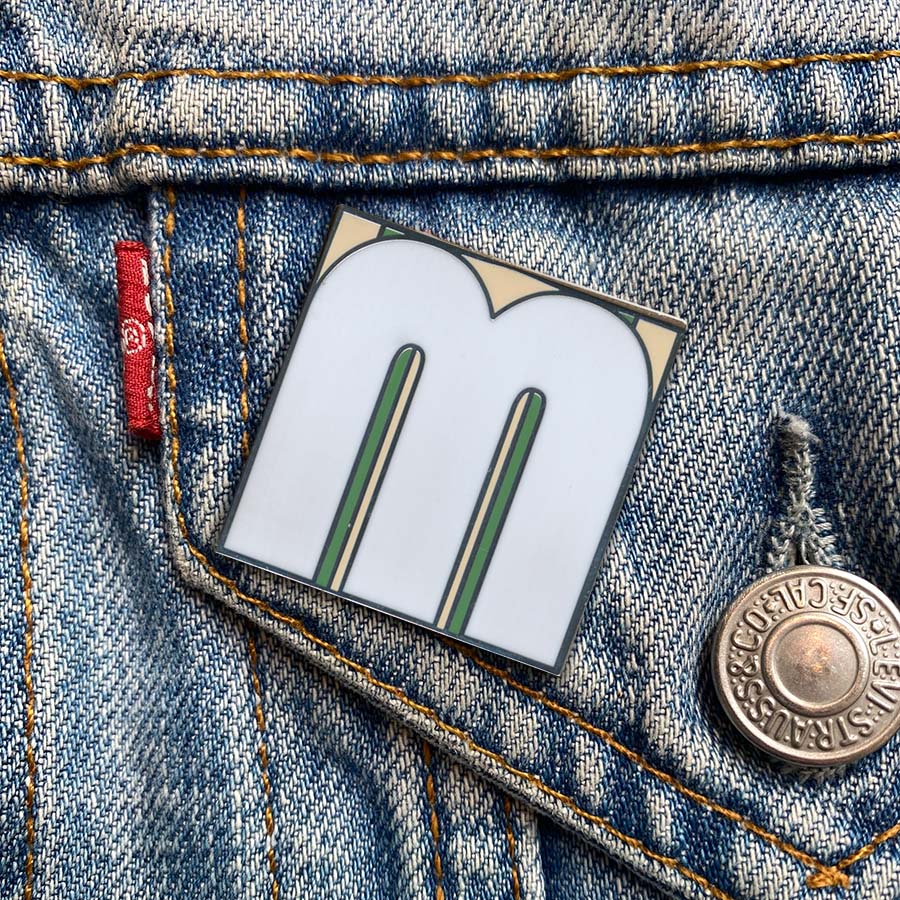 Initial M Enamel Pin