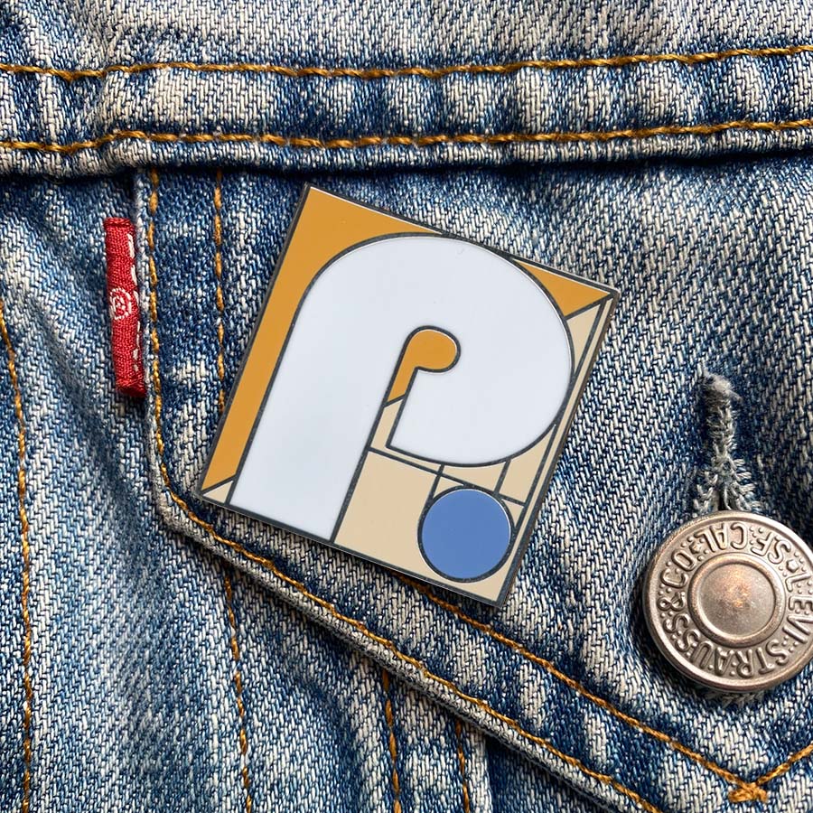 Initial P Enamel Pin
