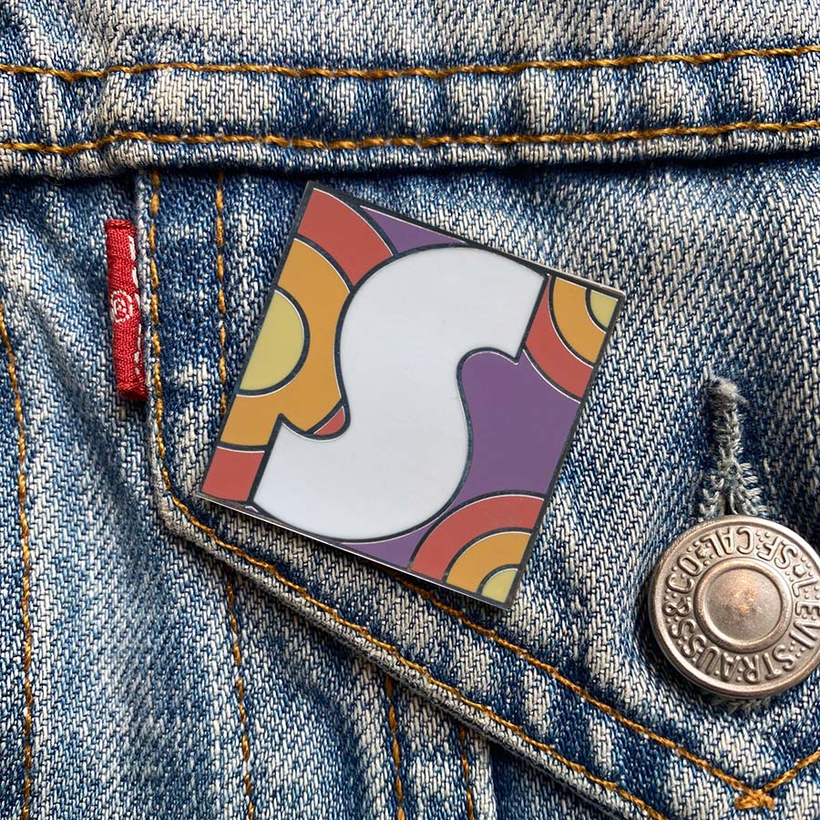 Initial S Enamel Pin