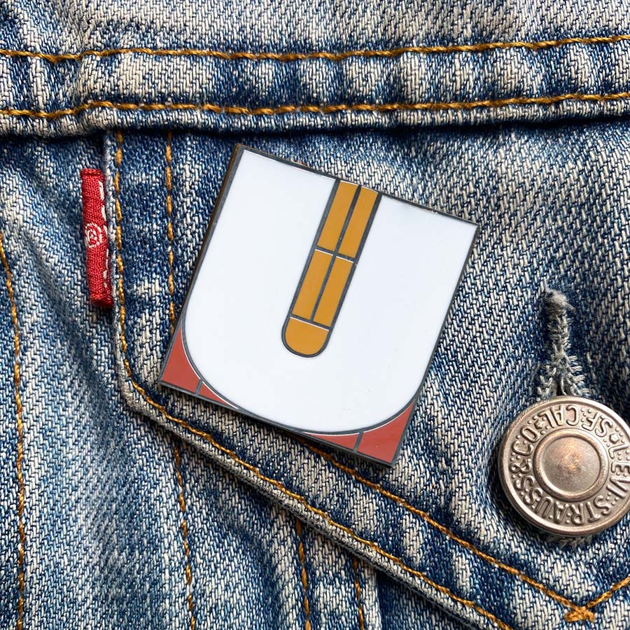 Initial U Enamel Pin
