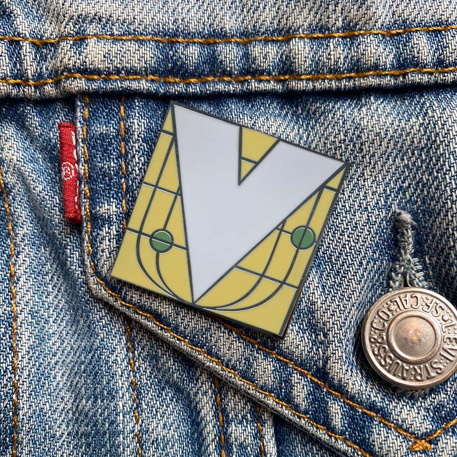 Initial V Enamel Pin