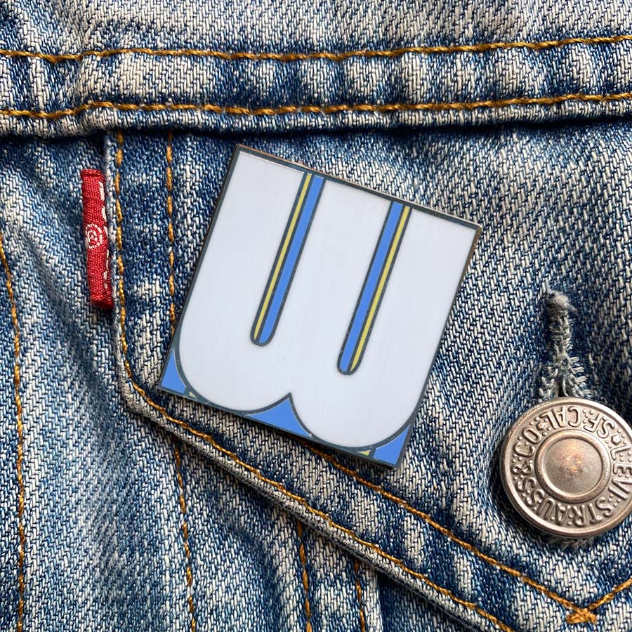 Initial W Enamel Pin