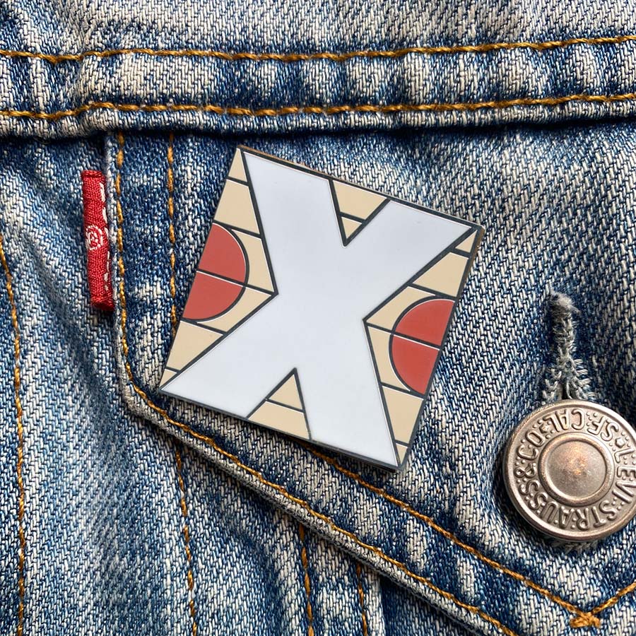 Initial X Enamel Pin