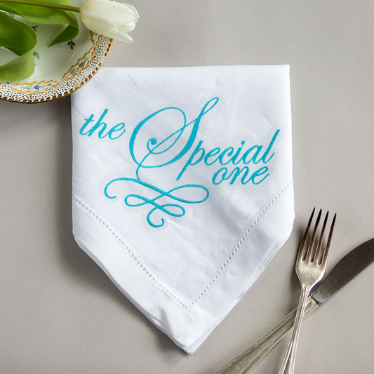 The Special One Embroidered French Linen Napkin