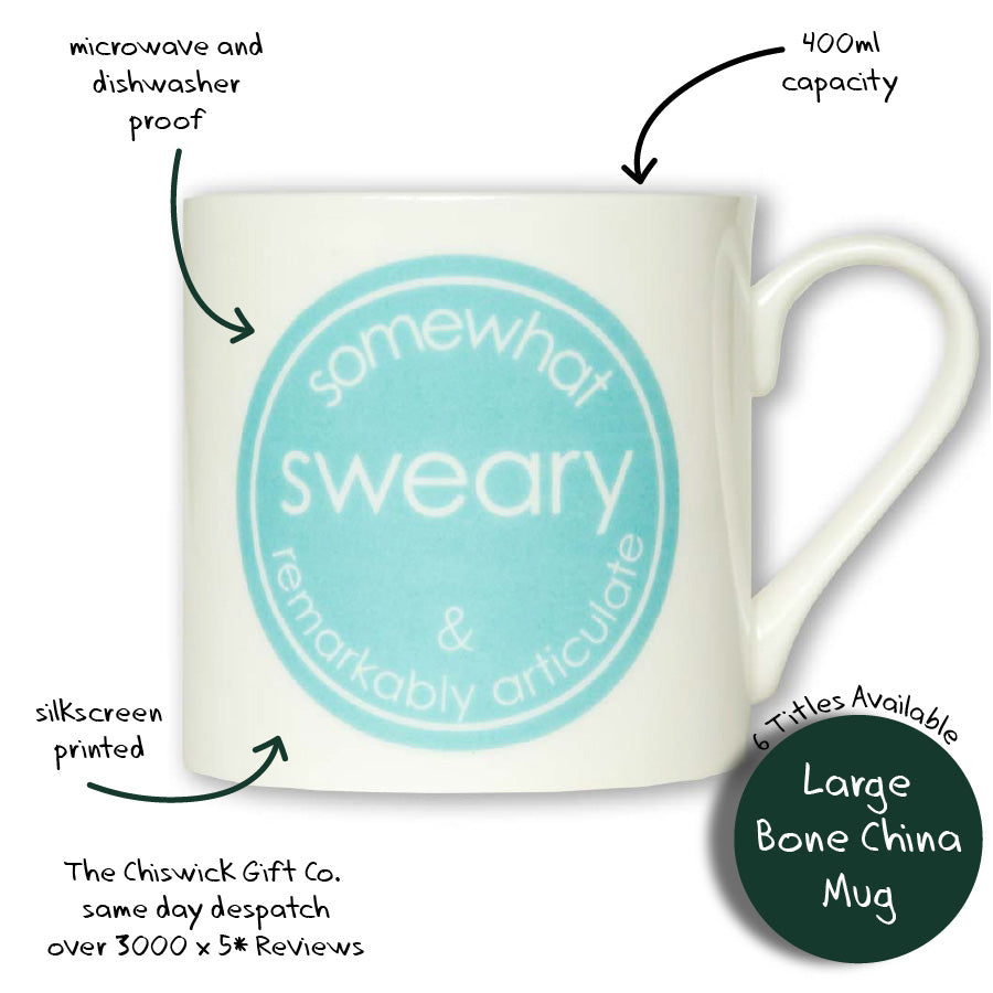 Somewhat Sweary & Remarkably Articulate - Porcelain Mug with Keyring Gift Set