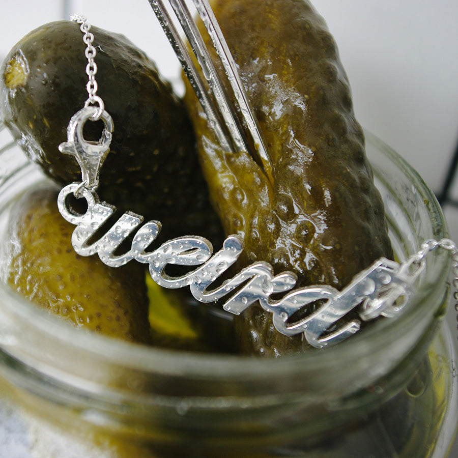 Weird Solid Sterling Silver Pendant | Bag Charm