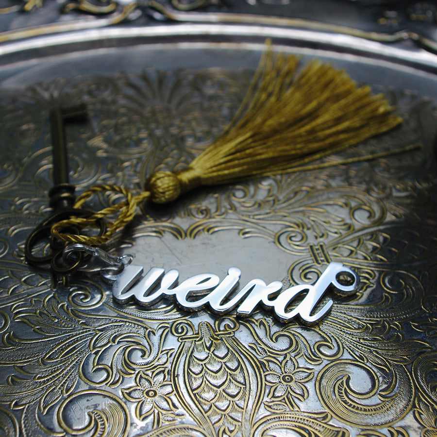 Weird Solid Sterling Silver Pendant | Bag Charm