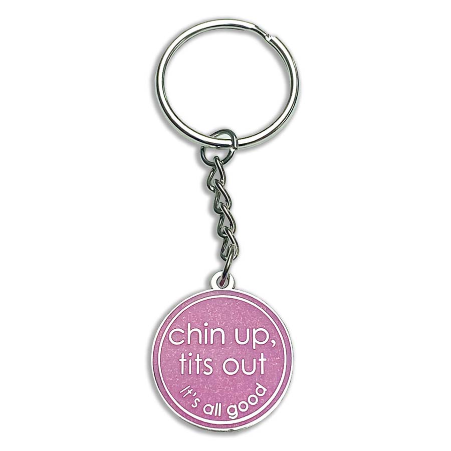 Chin Up, Tits Out - Mug with Keyring Gift Set