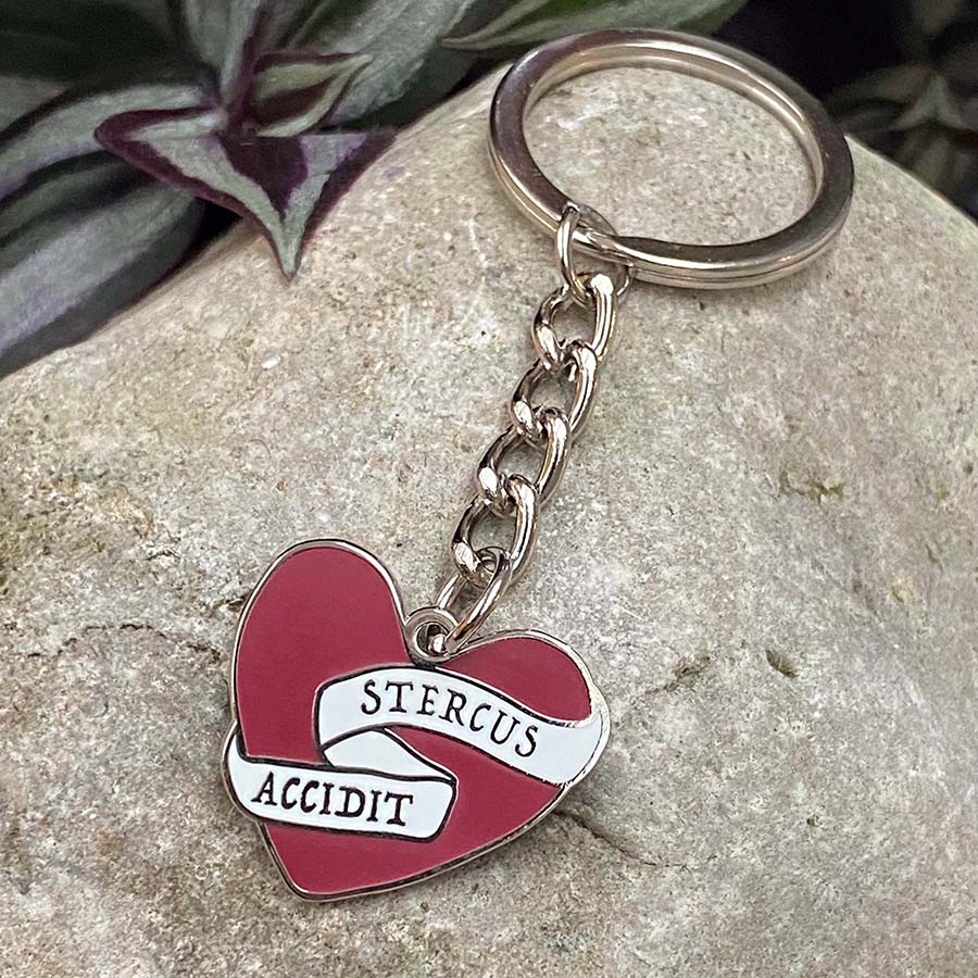 Shit Happens Latin Motto Keyring