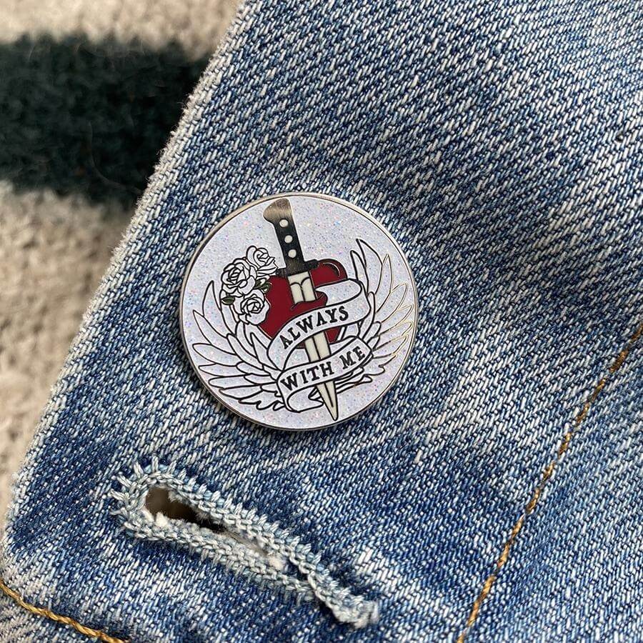 Always With Me Tattoo Motif - Enamel Memorial Pin