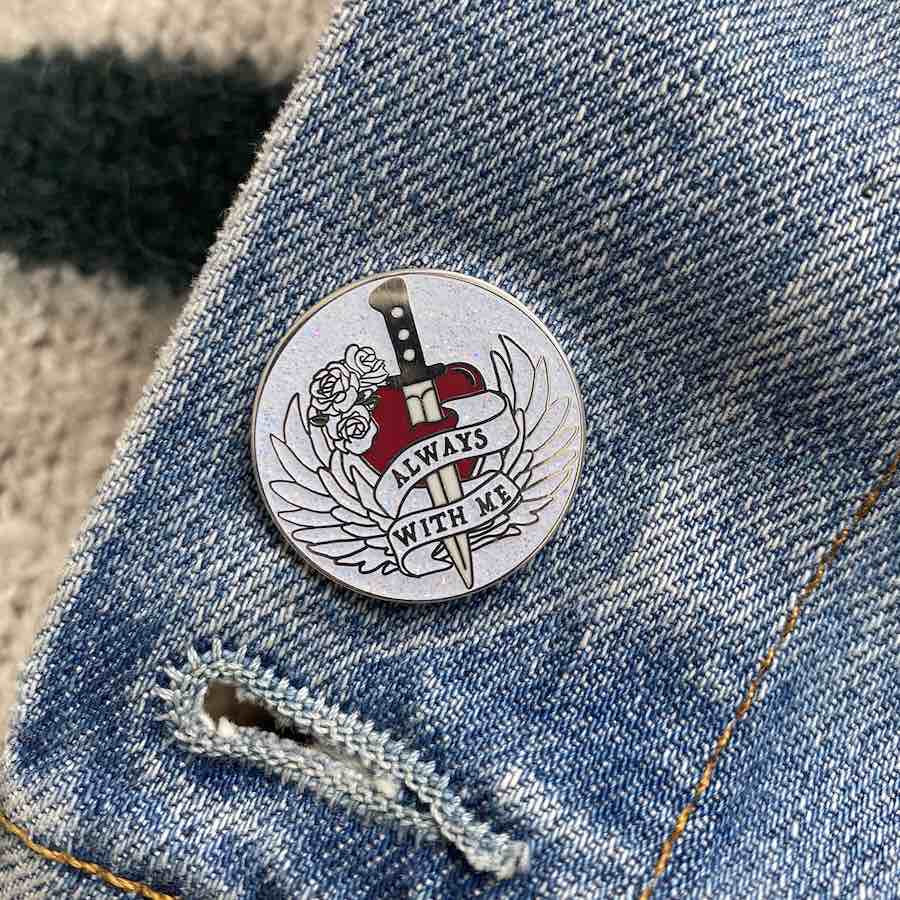 Always With Me Lily Motif - Memorial Enamel Pin