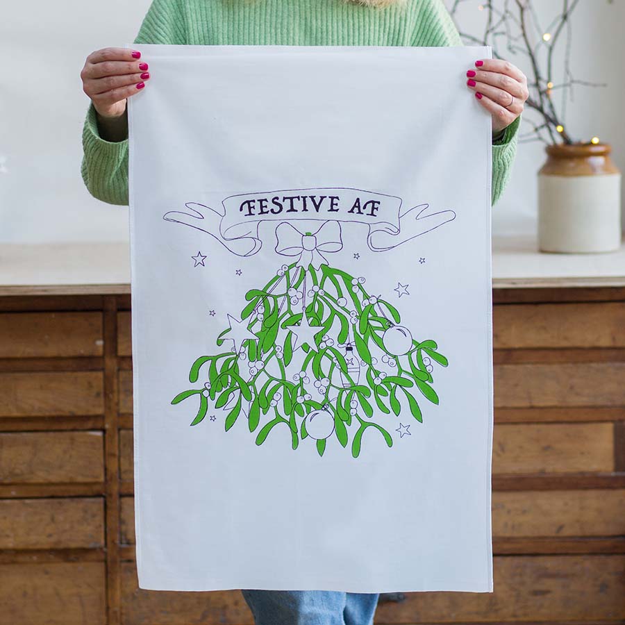 Festive AF Christmas - Tea Towel